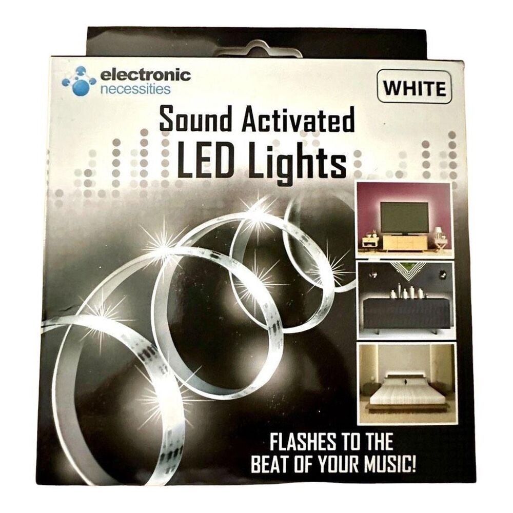 Sound Activated White LED Light Strip Peel Off Adhesive 1 Meter Or Cut To Size